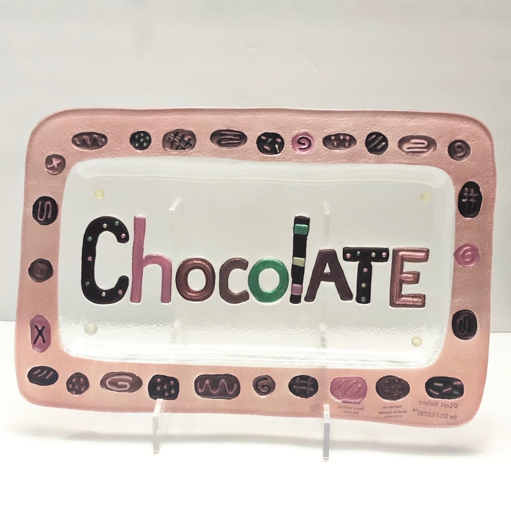 Chocolate Glass Fusion Platter Bakery Tray